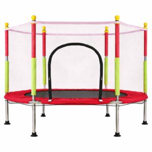 Trampolina do domu ogrodu dla dzieci siatka piłki 140cm 55inch czerwona