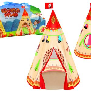 Namiot Tipi Dla Dzieci Styl Indiański Ogród Kremowy 160 cm x 105 cm